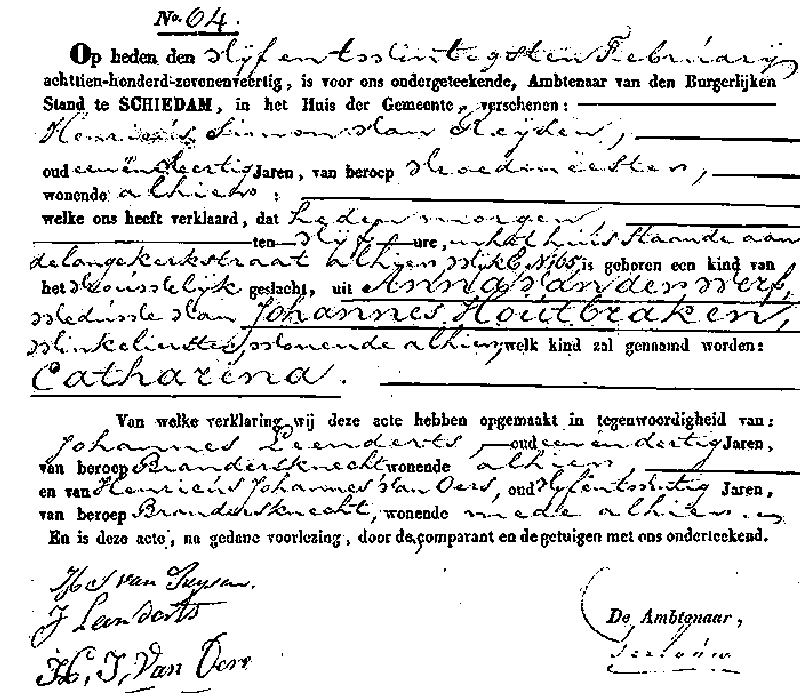 1847 Geb reg 64 Catharina dv J Houtbraken - A vd Werf